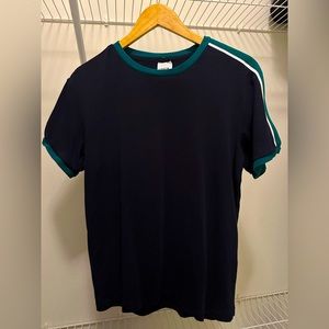 Zara, Small, Navy Blue with green and white shoulder stripes